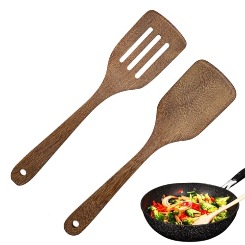 Butyeak Holz Pfannenwender Set, 2PC Wood Pfannenwender, Holz Kochlöffel, Schutz vor Kratzer auf Antihaft Kochgeschirr Butyeak Holz Pfannenwender Set, 2PC Wood Pfannenwender, Holz Kochlöffel, Schutz vor Kratzer auf Antihaft Kochgeschirr von Butyeak