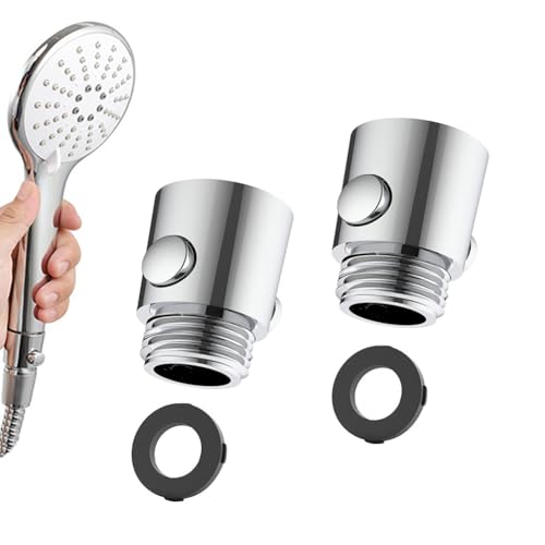 Duschkopf Durchflussregelventil, Duschkopf Absperrventil für Handbrausen, Wasserstopper Dusche Ventil, Wasserstop Dusche Duschkopf Absperrventil, mit Gummidichtung, für Wassereinsparung(2 Stück) von Butyeak