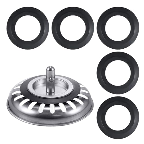 Siebkörbchen Spüle Dichtungsring, Siebkorbdichtung, 5 PC Lippendichtung Spüle, Ø 54mm Außen Ø32mm Innen, Dichtungsringe Siebkörbchen, Gummi Ersatz Dichtung, AbflussDichtung für Küchenspüle von Butyeak