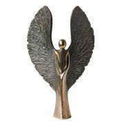 Bronze Engel, 17 cm, dunkel patinierte Flügel, Kerstin Stark von Butzon & Bercker