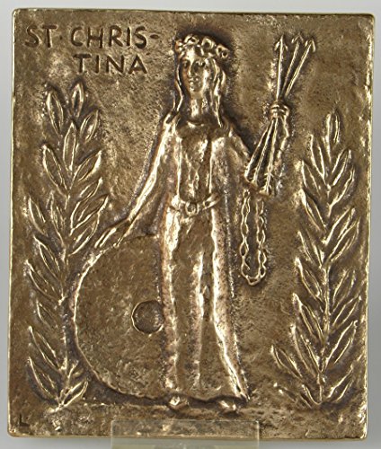 Bronze Relief Heiliger Christina, 13x10 cm von Butzon & Bercker