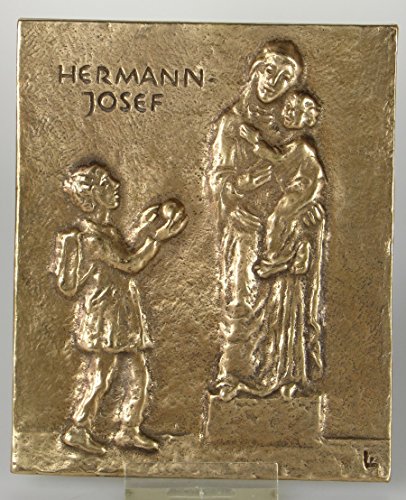 Bronze Relief Heiliger Hermann-Josef, 13x10 cm von Butzon & Bercker