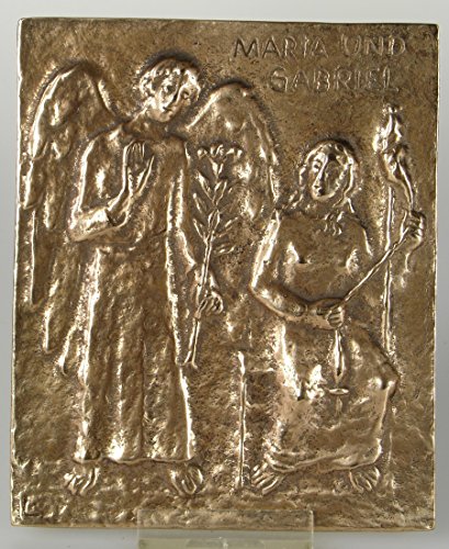 Bronze Relief Maria und Gabriel, 13x10 cm von Butzon & Bercker