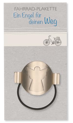 Butzon & Bercker Fahrrad-Plakette Schutzengel - Metallplakette mit Gummiring – christliches Geschenk zur Einschulung, Geburtstag oder Weihnachten für Schulkinder & Erwachsene von Butzon & Bercker