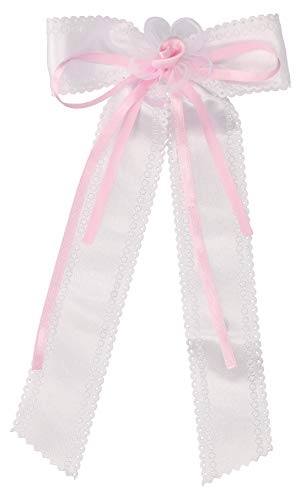 Butzon & Bercker 2-2652 Kerzenschleife weiß-rosa für Taufkerzen, Kommunionkerzen mit 3-4 cm Kerzendurchmesser von Butzon & Bercker