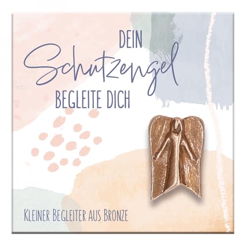 Butzon & Bercker Engel-Plakette aus Bronze - Dein Schutzengel begleite Dich. Moderner, zierlicher Handschmeichler und Glücksbringer mit Engel-Figur. Christlicher Talisman als kleines Geschenk von Butzon & Bercker