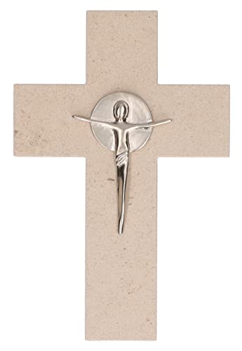 Butzon & Bercker Kreuz aus schönem Naturstein mit Feinmetall-Korpus, Lieferung in Geschenkverpackung; Maße 13,5 x 20 cm von Butzon & Bercker
