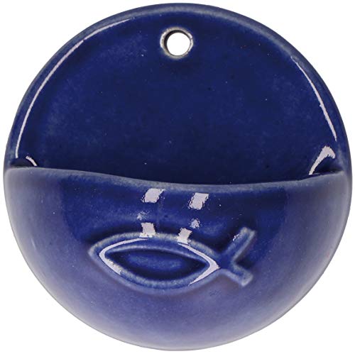 Butzon & Bercker Weihwasserbecken Fisch Keramik blau 7 cm Andacht zum Gebet Weihwasser von Butzon & Bercker