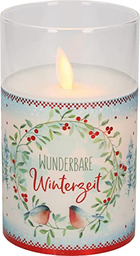 Wunderbare Winterzeit: LED-Glaswindlicht mit Echtwachskerze Wunderbare Winterzeit: LED-Glaswindlicht mit Echtwachskerze von Butzon & Bercker