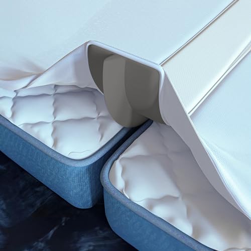2-in-1 Bettbrücke Twin to King mit angenähtem Laken – Doppelbettverbinder für EIN King – Split King Gap Filer – Matratzenkeilspaltfüller – Twin zu King Bed Converter – Matratzen-Spaltfüller King-Bett von Buve