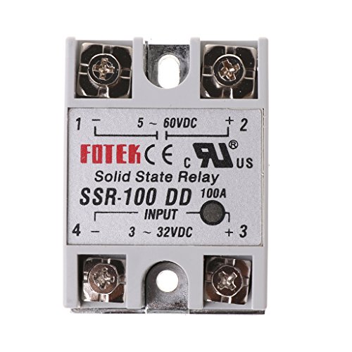 Buwei SSR-100 DD Halbleiterrelaismodul 100A 3-32 V DC-Eingang 5-60 V DC-Ausgangsrelais von Buwei