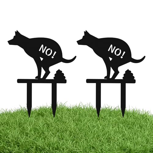 Kein Hundeklo Schild, Gusseisenschild, das Hundekot Verbietet,Haustier Kot Warnschild,Gartenschild,das Hunde vom Urinieren Oder Kot in Irgendeinem Teil des Rasens und des Gartens Verbietet (2 Stück) von Buwico