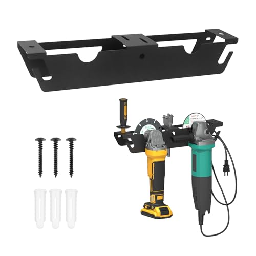 Winkelschleifer Halterung, Wandmontager Elektrowerkzeugorganisator, Winkelschleifer Wandhalterung mit Seilaufhänger und Haken, Schneidemaschine Poliermaschine Fahrer Halterung (1Pcs) von Buwico