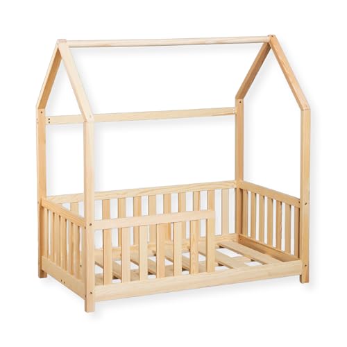 Buxibo Kinderbett – Holz–Kleinkindbett – Hausbett – 70x140 cm von Buxibo