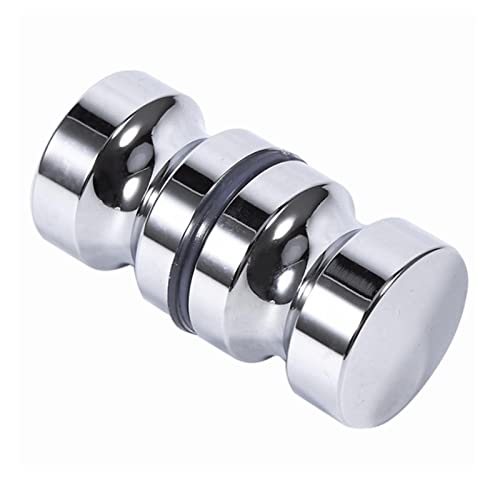 BuxiuGK 1 Stück Duschtürgriffe Beidseitig Duschtürknopf Chrom Dusche Türknopf Rund aus Aluminiumlegierung mit M8 Schraube für Duschtür Glastüren,30mm von BuxiuGK