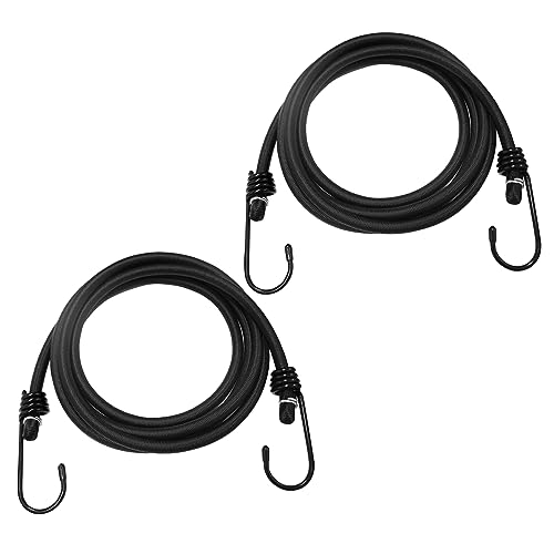 BuxiuGK 2 Stück Gepäckspanner mit Haken 2m,Schwarz Spanngummi zur Ladungssicherung 200cm Lange Gummiband 8 mm Dick für Car Caravan Trunks Camping-Wohnmobile von BuxiuGK