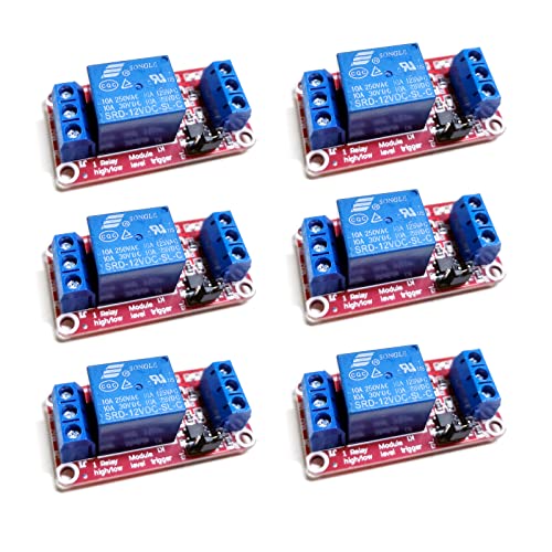 BuxiuGK 6 Stück Relais Modul 12V,1 Kanal Relaisplatine mit OptokopplerUnterstützung Hoch und Niedrig Trigger BuxiuGK 6 Stück Relais Modul 12V,1 Kanal Relaisplatine mit OptokopplerUnterstützung Hoch und Niedrig Trigger von BuxiuGK