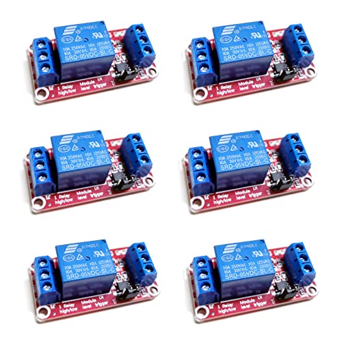 BuxiuGK 6 Stück Relais Modul 5V,1 Kanal Relaisplatine mit OptokopplerUnterstützung Hoch und Niedrig Trigger BuxiuGK 6 Stück Relais Modul 5V,1 Kanal Relaisplatine mit OptokopplerUnterstützung Hoch und Niedrig Trigger von BuxiuGK