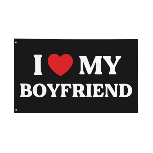 Motivationsflagge "I Love My Boyfriend", 90 x 150 cm, Fitness, inspirierende Flaggen für Zimmer, Jungs, coole Flagge für Zuhause, Fitnessstudio, Wanddekoration, für drinnen und draußen, Banner, von Buxtom