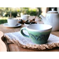 Handgefertigte Keramik Grün - Blaue Tasse Handgemachte Kleine Keramiktasse Teetasse Einzigartiges Geschenk Für Sie von BuxtonPotteryAU