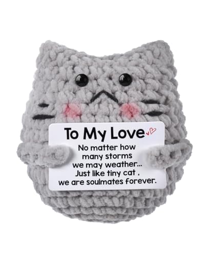 Positive Grey Kitten, Ein Weiches, GehäKeltes KäTzchen Mit Einer Motivationskarte Ein Positives, UnterstüTzendes Tier-Accessoire Und Ein Inspirierendes Geschenk FüR Ihre Liebsten. von BuyCard
