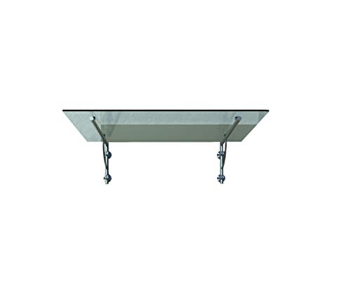 BuyLando-Shop Vordach Glasvordach Türvordach Verbundsicherheitsglas Klarglas VSG Edelstahl (200x90cm (2X LB-Halterung)) von BuyLando