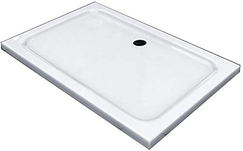 BuyLando.Shop [Typ-DT] Duschtasse Duschwanne Acrylwanne Sanitär-Acryl Brausewanne 5 cm flach Variation (100x80cm inkl. Ablauf) von BuyLando