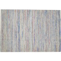 Woll/Kunstseide Teppich Grauer 150 X 200 Moderne Jacquard Loom Boho Gestreift Raumgröße von BuyRugsOnline