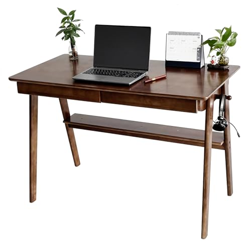Holz-Schreibtisch mit Schublade und Hängestange, Wooden Computertisch im Heimbüro Büro Schreibtisch Massivholz Sekretär Tisch Vintage für Büro und Home-Office Holz-Schreibtisch mit Schublade und Hängestange, Wooden Computertisch im Heimbüro Büro Schreibtisch Massivholz Sekretär Tisch Vintage für Büro und Home-Office von BuyUp