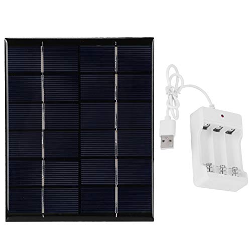 BuyWeek 2 W 6 V Solarpanel, hocheffizientes Solarladepanel mit AA-Batterieladegerät für DIY-Solarprodukte von Science Project von BuyWeek