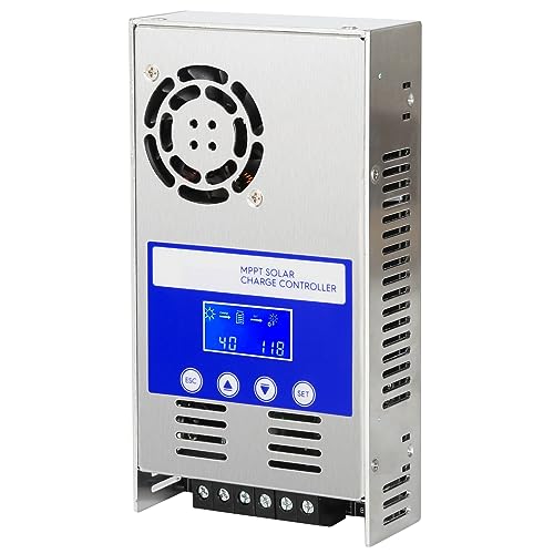 BuyWeek 60A MPPT Solarladeregler, Solar Laderegler 12V/24V/36V/48V Auto Identifizieren Laderegler mit LCD Hintergrundbeleuchtung Display, Max 180VDC PV Eingang, für Lithium/Blei-Säure/Gel Batterien von BuyWeek