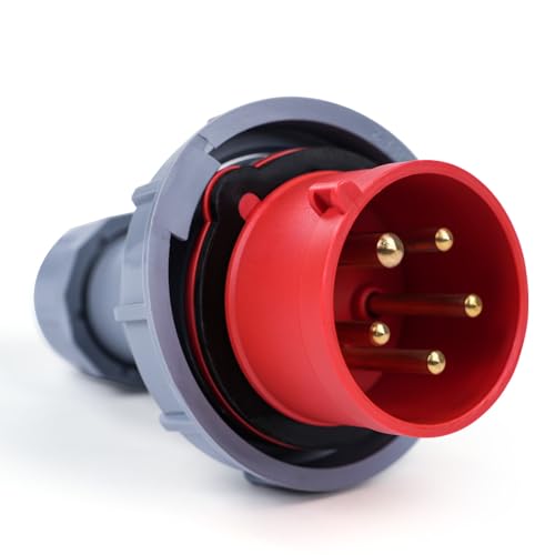 BuyWeek CEE Stecker 16A/415V 5 Polig Industriestecker 3P+N+E IP67 Wasserdichter Stecker Hochstromstecker Wetterfester Schleppstecker & Steckdose, for Stromanschluss im Außenbereich, Rot BuyWeek CEE Stecker 16A/415V 5 Polig Industriestecker 3P+N+E IP67 Wasserdichter Stecker Hochstromstecker Wetterfester Schleppstecker & Steckdose, for Stromanschluss im Außenbereich, Rot von BuyWeek
