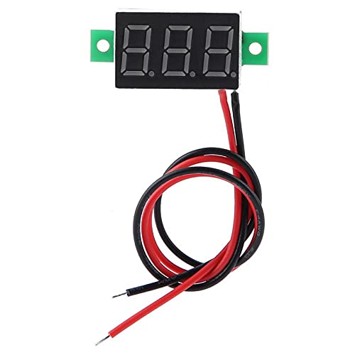 BuyWeek Digital Voltmeter mit Kabel, DC 2,5-30V Digital LED Anzeige Spannungsmesser Zweidraht Spannungsprüfer(Rot) von BuyWeek