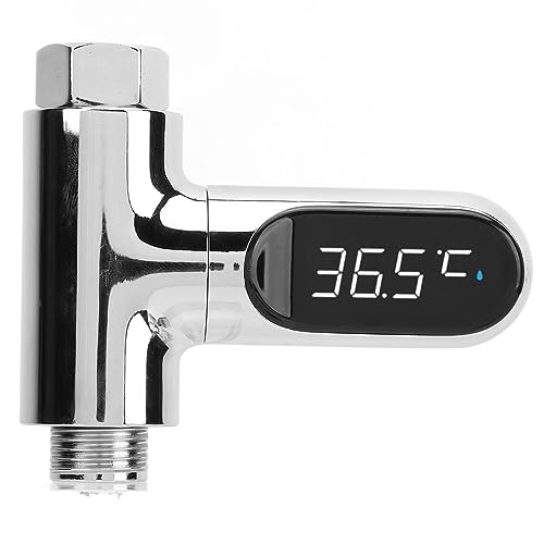 BuyWeek Duschthermometer, LED Digital Baby Badethermometer Aluminium Dusche Wasserthermometer für Zuhause, Badezimmer, Küche von BuyWeek