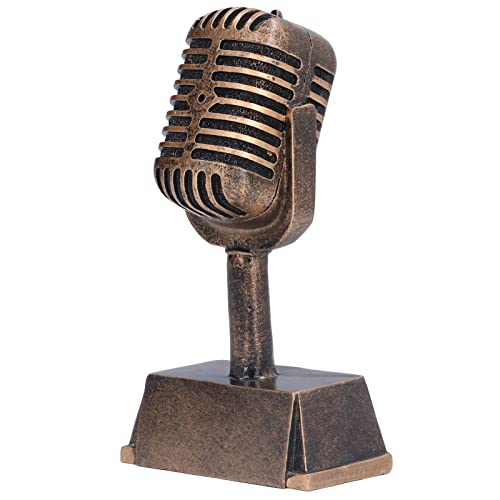 BuyWeek Mikrofon Trophäe, Musikpreis Trophäe Kunstharz Mikrofon Ornament Desktop Dekoration für Hause Gesangswettbewerb von BuyWeek