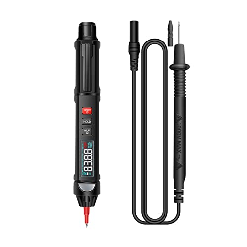 BuyWeek Multimeter, A3008 6000 Zählen Intelligentes digitales True RMS Stifttyp-Voltmeter-Widerstandsmessgerät mit Phasenfolgeerkennung von BuyWeek