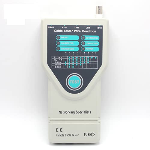 BuyWeek Netzwerkkabel Tester, 5 in 1 Kabeltester Multifunktionaler RJ45 RJ11 BNC USB Netzwerkkabeltester Kabelfinder von BuyWeek