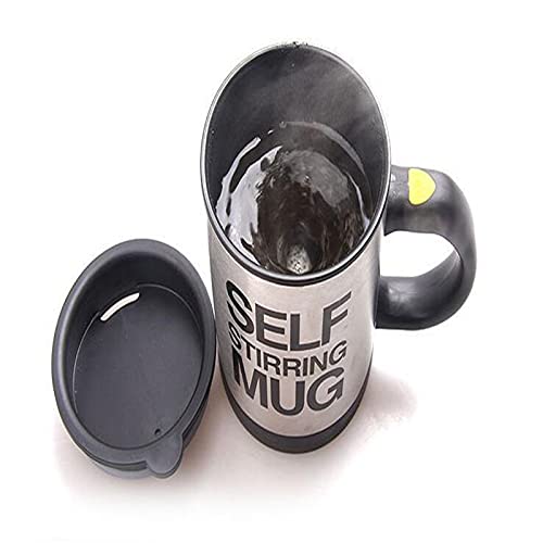BuyWeek Selbstrührender Becher, 400 ml Kaffeetasse mit automatischer Mischung aus Edelstahl Kaffee Milch Thermoisolierte Tasse von BuyWeek