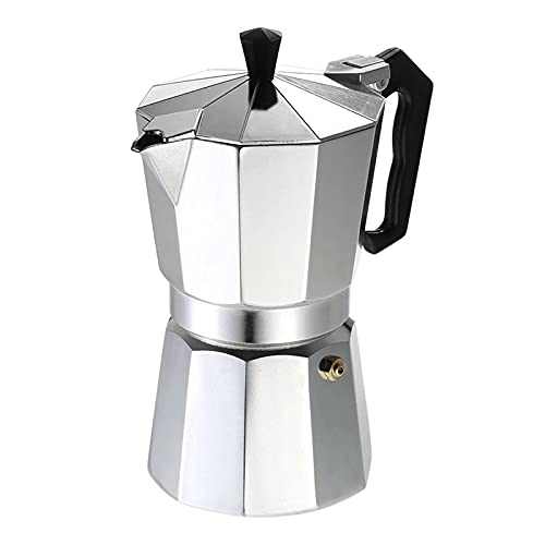 BuyWeek Stovetop Moka Pot, Aluminium Espressokocher 50ml 1 Tasse Kaffeekanne Espresso Percolator Herd Kaffeekocher von BuyWeek