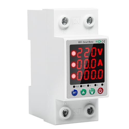 BuyWeek Stromzähler Hutschiene WiFi Digitaler Energiezähler 8in1 Stromzähler Einphasig mit LCD Energiekostenmessgerät AC230V 63A BuyWeek Stromzähler Hutschiene WiFi Digitaler Energiezähler 8in1 Stromzähler Einphasig mit LCD Energiekostenmessgerät AC230V 63A von BuyWeek