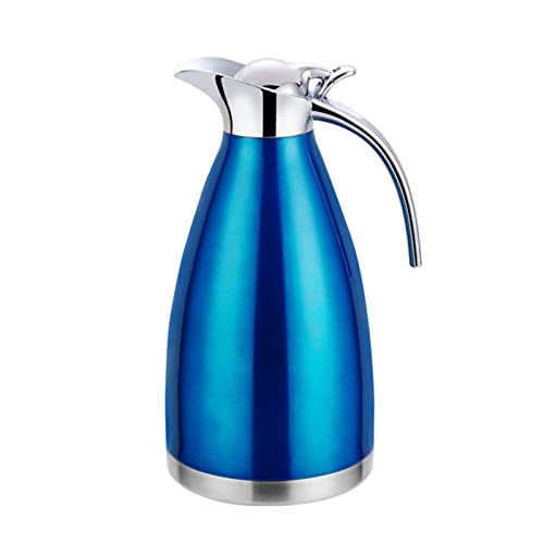 BuyWeek Thermokanne, 1,5L Edelstahl Kaffeekanne, doppelwandige vakuumisolierte Kaffeekanne für Saft-Milch-Tee(Blau) von BuyWeek