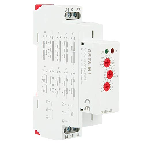 BuyWeek Zeitrelais, GRT8-M1 Multifunktions Zeitrelais mit 10 Funktionen Verzögerungszeitrelais Zeitrelais AC 230 V Timer-Relais DIN-Schienen-Typ von BuyWeek