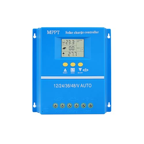 Buyweek 100A MPPT Laderegler 12V 24V 36V 48V Auto Solar Laderegler LCD Display Solarladeregler mit Dual USB MPPT Solarregler Max PV 100V Eingang für Blei-Säure/Lithium Batterie von BuyWeek