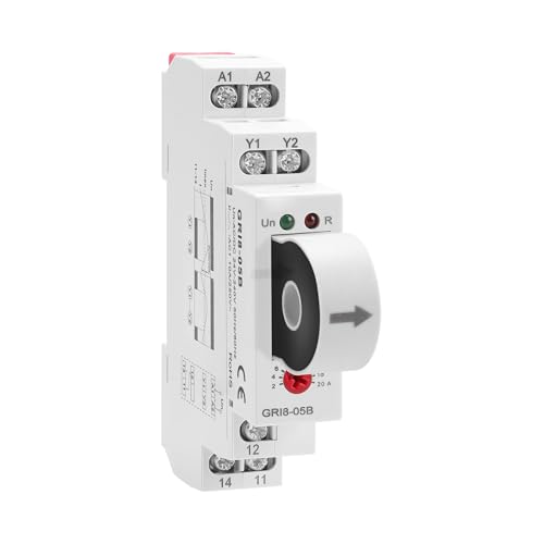 Buyweek Stromüberwachungsrelais 2A-20A Strom einstellbar Über-/Unterstromüberwachung Current Monitoring Relay Nennversorgungsspannung: AC/DC 24V-240V (GRI8-05B AC/DC-Überwachung) von BuyWeek