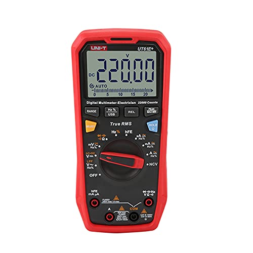 BuyWeek Digital Multimeter, UT61E+ AC DC Spannungsprüfer Strommessgerät USB Übertragung LCD Anzeige AC DC Spannungs Strom Widerstand Kapazität Frequenzprüfgerät von BuyWeek