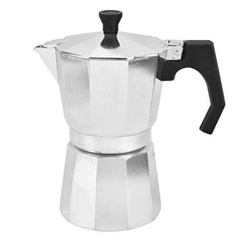 BuyWeek Espressokocher, Aluminium Mokkakanne Espressomaschine Italienische Espresso Kaffeemaschine Achteckige Form Kaffeekanne(300ML) von BuyWeek