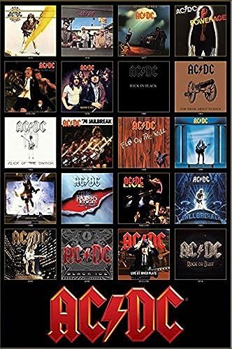 Buyartforless AC/DC Discography Album Covers 1976-2014 36x24 Music Art Print Poster ACDC von Buyartforless