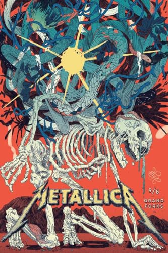 BUY ART FOR LESS Offiziell lizenziertes Metallica Grand Forks Skelett Crawl 61 x 91 cm Kunstposter – dekorativer Druck – Posterpapier – fertig zum Rahmen von Buyartforless