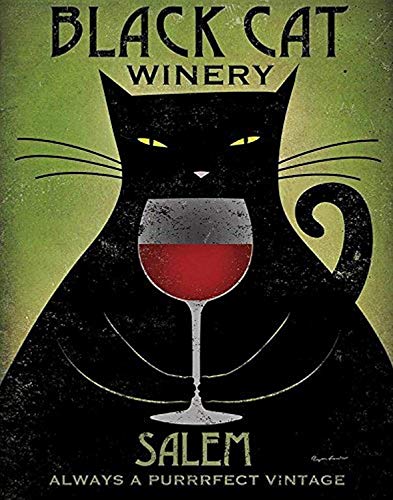 Buyartforless Poster, Motiv: Black Cat Winery Salem von Ryan Fowler, 35,6 x 28,9 cm, Vintage-Design von Buyartforless