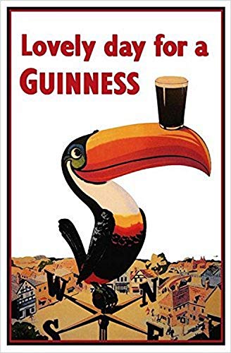 Buyartforless Guinness Beer Lovely Day Toucan on Weather-Vane 18x12 Advertising Art Print Poster Irish Stout Brew von Buyartforless